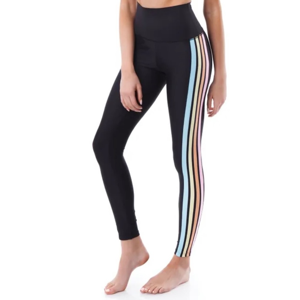 Beach Riot legging, black with multicolor stripe, size XS